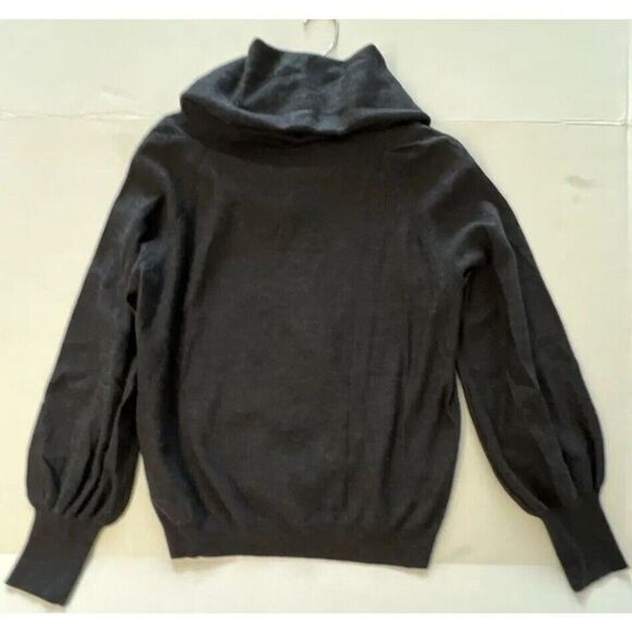 Anthropologie Wool Women Sz L Jolene Cowl Neck Pullover Sweater Dark Gray - Picture 9 of 10